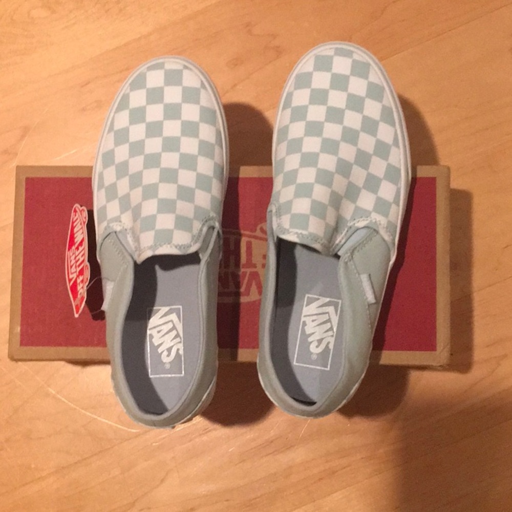 Baby Blue Checkered Vans